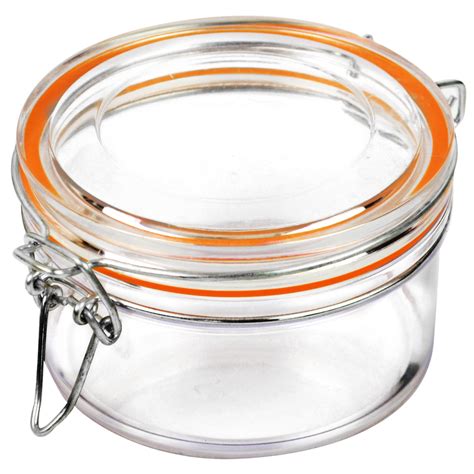 Plastic Clip Top Jar 300ml | Drinkstuff