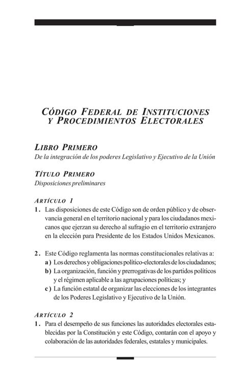 Cofipe Código Federal De Instituciones Y Procedimientos Electorales