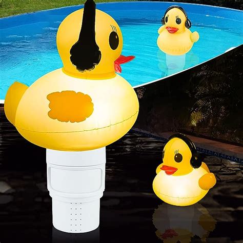 Deeprbetter Pool Chlorine Floater Solar Inflatable Duck Floating Pool