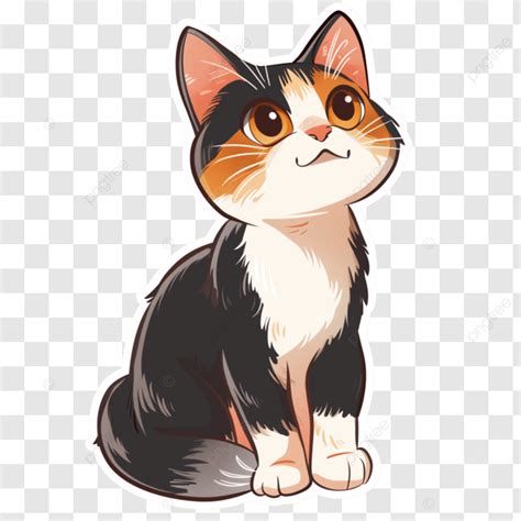 Cat Cartoon Sticker, Cat, Sticker, Cartoon PNG Transparent Image and ...