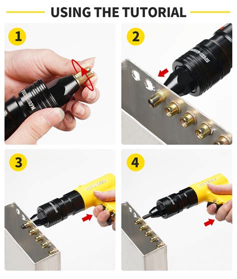 Hifeson Pneumatic Rivet Nut Gun Insert Threaded Pull Setter Riveters