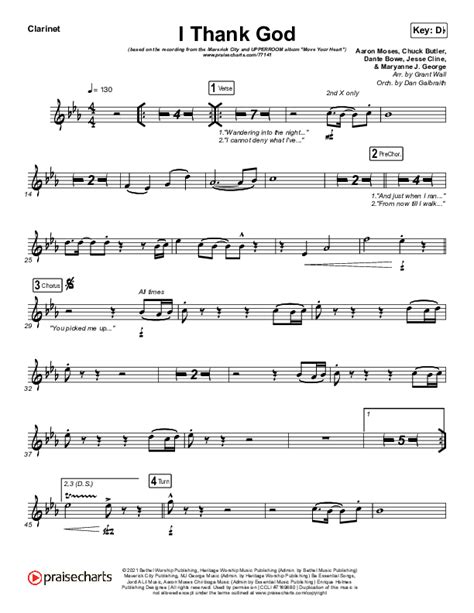 I Thank God Clarinet Sheet Music Pdf Maverick City Music Dante Bowe