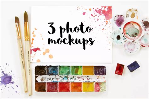 Watercolor Sketch Mockup Free Psd Designs