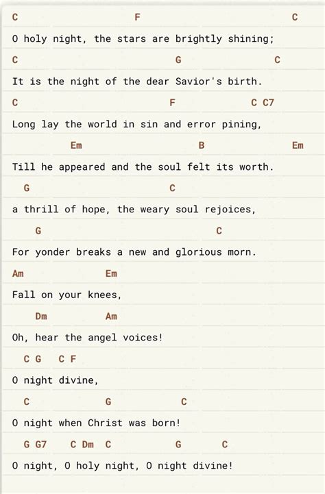 O Holy Night Keyboard Chords