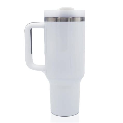 40oz Tumbler with Handle - White Lid – The Tumbler Supply Store