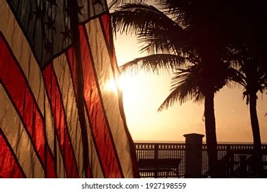 American Flag Waving Sunrise Stock Photo 1927198559 | Shutterstock