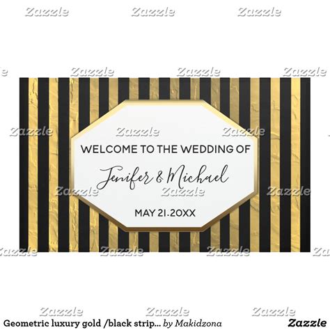 Geometric luxury gold /black stripes wedding banner | Gold banner, Art ...