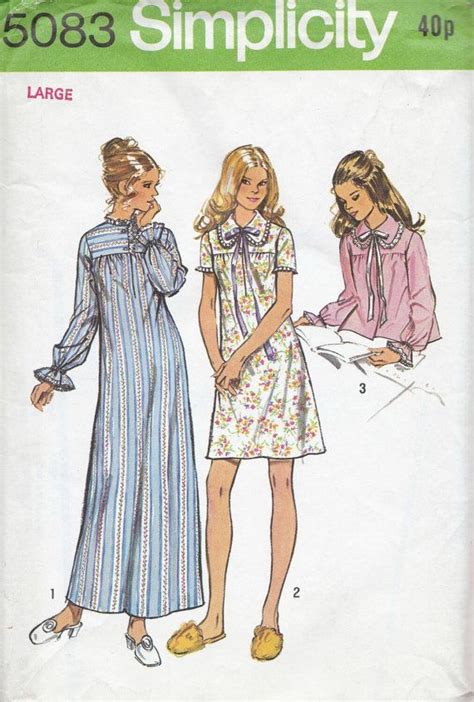 Simplicity 1970s Nightgown And Bedjacket Vintage Sewing Etsy