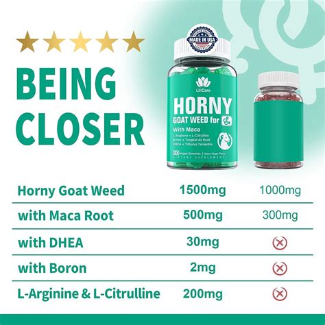 Horny Goat Weed Maca Gummies For Men Women Natural Energy Booster With L Arginine L