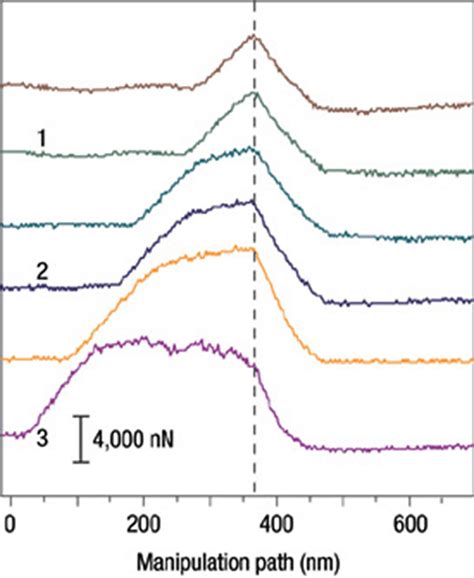 Afm Lateral Force Mode Forcedisplacement Curves During A Sequence Of