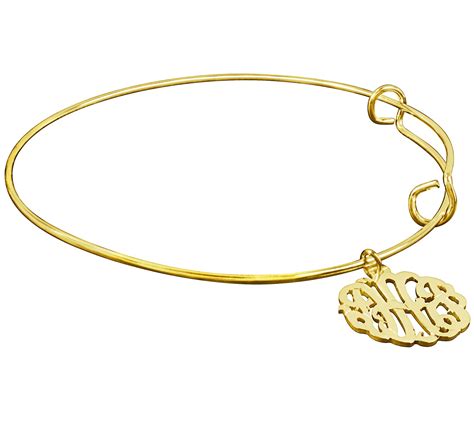 14k Yellow Gold Plated Personalized Monogram Bracelet