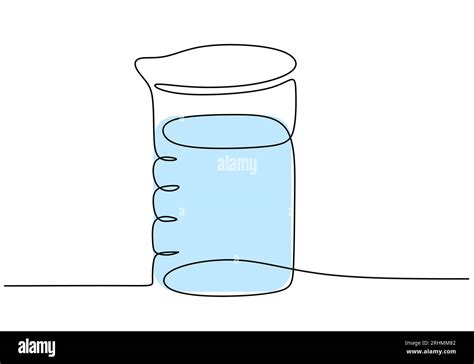 Beaker Laboratory Equipment And Tools Object One Line Drawing