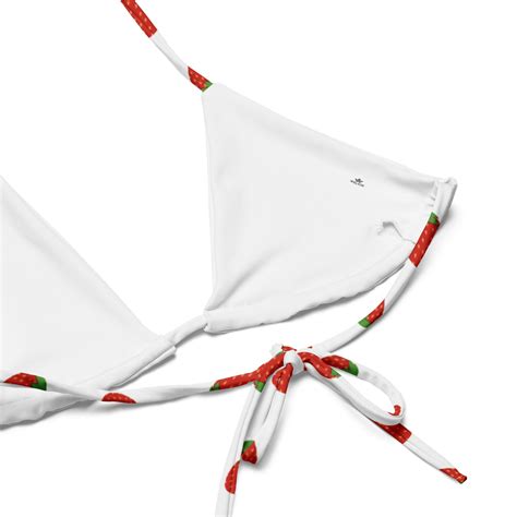 Strawberry Eco Recycled String Bikini Earth Friendly Gift Idea Cute Beach Swimwear Etsy UK