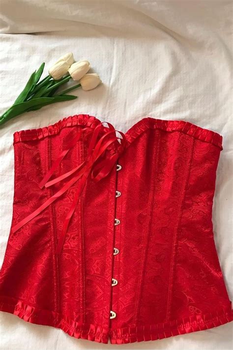Kırmızı Gotik Tarzı Korse Büstiyer Bf Bikini Fashion ElbiseBul