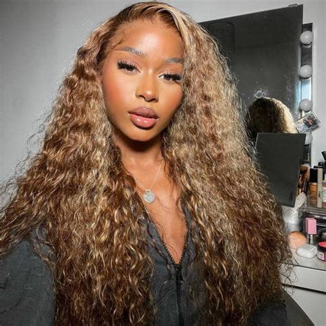 Julia Hair Honey Blonde Water Wave Highlighted Lace Front Wig Julia Hair