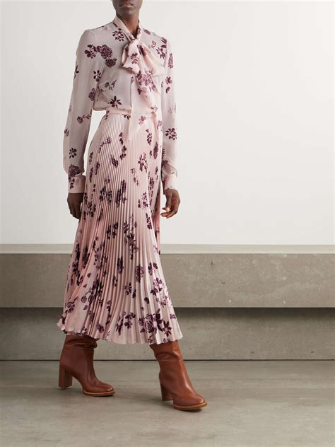 GABRIELA HEARST Shildon Pussy Bow Floral Print Silk Chiffon Blouse NET A PORTER