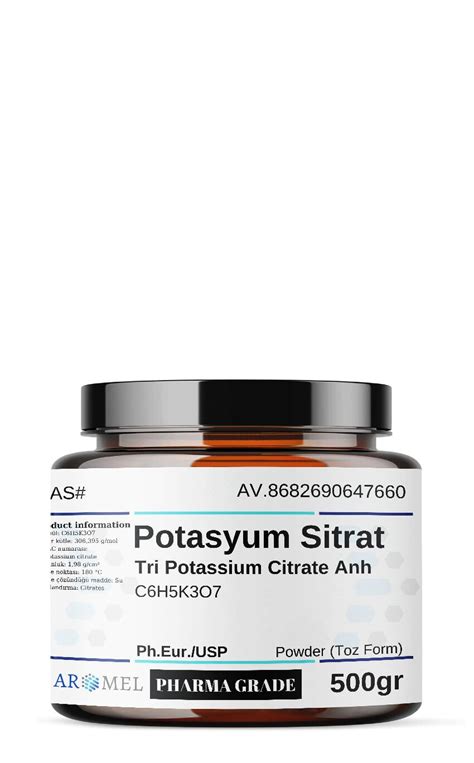 Potasyum Sitrat | 500 gr | Tri Potassium Citrate Anh | 518,07 TL