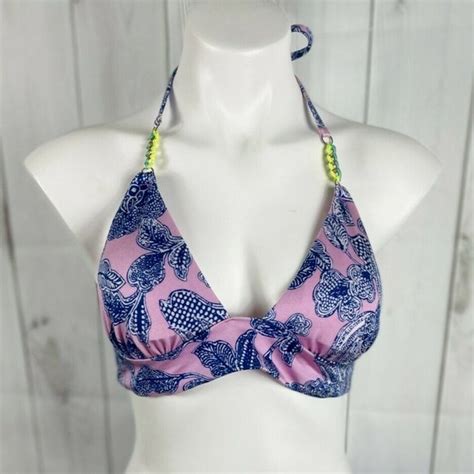 Victoria S Secret Swim Victorias Secret Purple Blue Paisley Tassel String Halter Bikini Swim