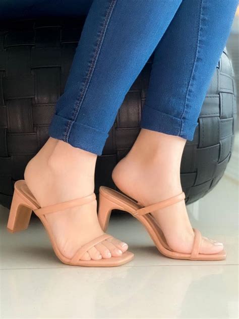 Tamanco Nude Salto Tábua Sandália Feminina Thessa Shoes Nunca Usado enjoei