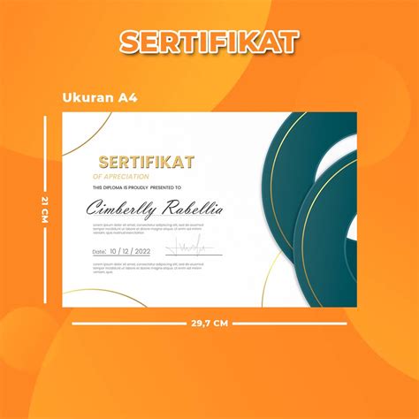 Jual Cetak Sertifikat Custom Ukuran A4 And A5 Sertifikat Seminar