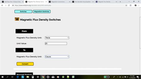 The Calculator Encyclopedia Converts Magnetic Flux Density Units On Magnetism Unit Conversions