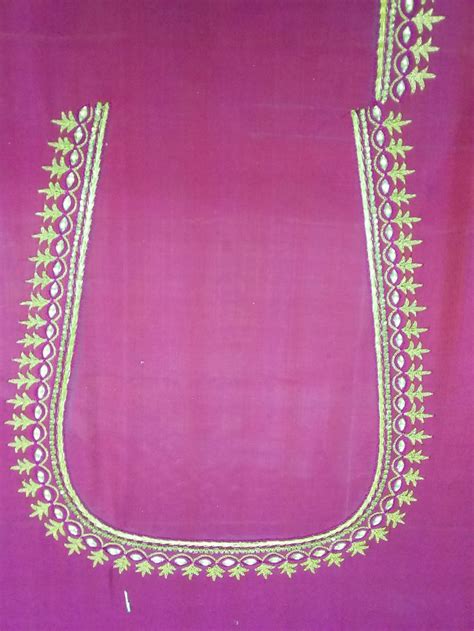 Pin By Nalini Anbarasu On Aari Hand Work Blouse Design Churidar Neck