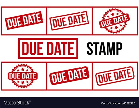 Due date rubber stamp set Royalty Free Vector Image