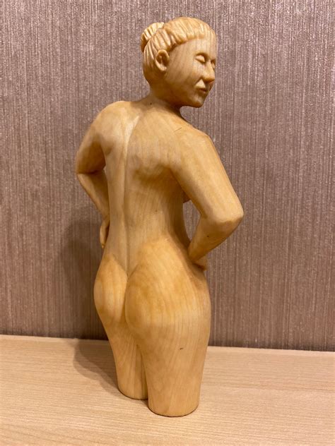 Wooden Carving Naked Woman Hand Carved Wooden Figurine Etsy