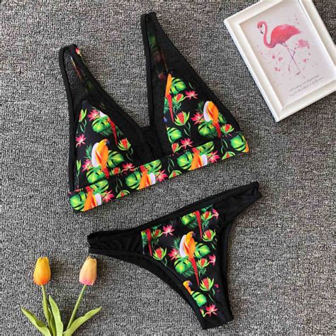 Sexy Floral Bikini 2019 kobiety stroje kąpielowe kobiet strój kąpielowy