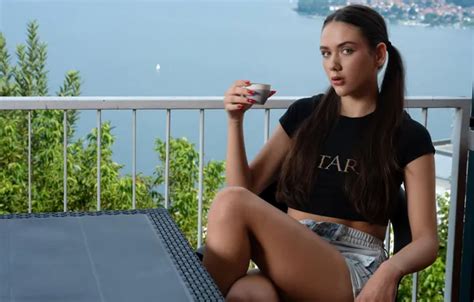 Wallpaper Shorts Model Brunette Gorgeous Posing Beautiful Face Outside Pigtails For