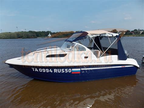 Ходовой тент на лодку Неман 550 с каютой купить - Тент для лодки, катера
