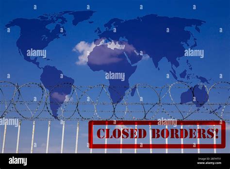 Closed Borders Due To Coronavirus Outbreak Quarantine Zone Concept