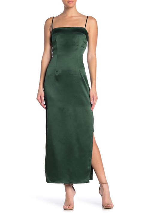 Заказать Вечерние платья Платье макси Satin Sweetie Naked Wardrobe цвет зеленый по цене