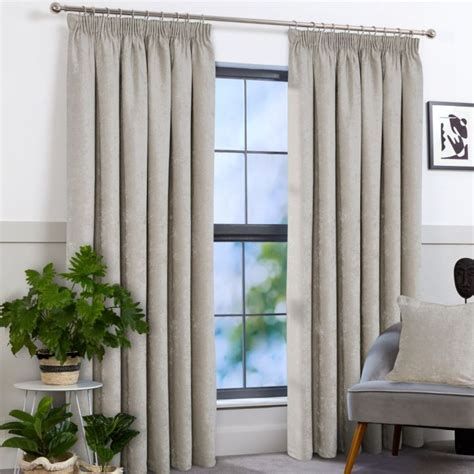 Haldon Cream Blackout Pencil Pleat Curtains