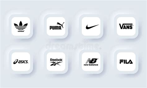 Sportwear Brands Set Of Most Popular Logo Adidas New Balance Nike