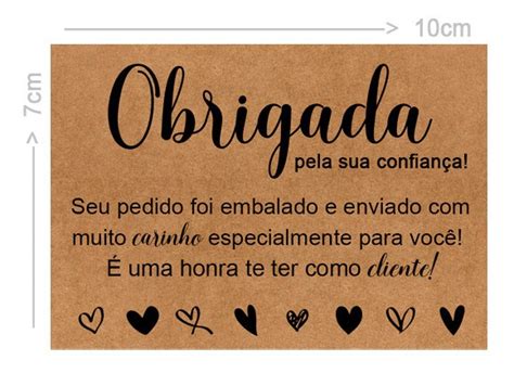 100 Tags 10x7 Em Kraft Obrigada Pela Compra Mercado Livre