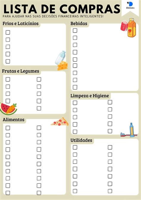 Lista De Compras Cones Modelos De Or Amento Planilhas De