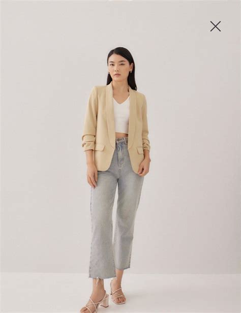 Love Bonito Auria Blazer Nude On Carousell