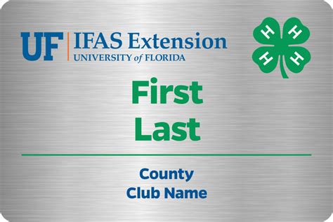 Uf Ifas H Volunteer X Three Line Nametag