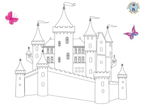 princess castle coloring page  printables treasure hunt  kids