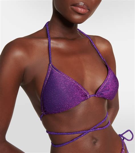 Miami Lurex Triangle Bikini Top In Purple Reina Olga Mytheresa