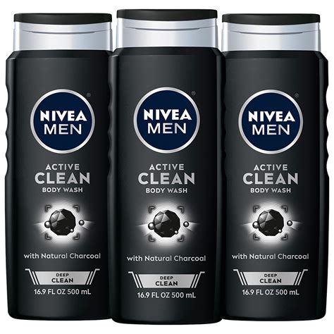 NIVEA MEN DEEP Active Clean Charcoal Body Wash Cleansing Body Wash