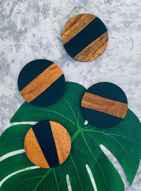 Precious Wood and Epoxy Resin Coasters / Coaster Set / River - Etsy