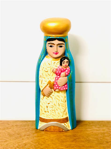 Virgen De La Caridad Del Cobre Handmade In Venezuela Wooden Virgin