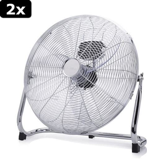 2x Tristar VE 5885 Vloerventilator 50 Cm Zwart RVS Bol