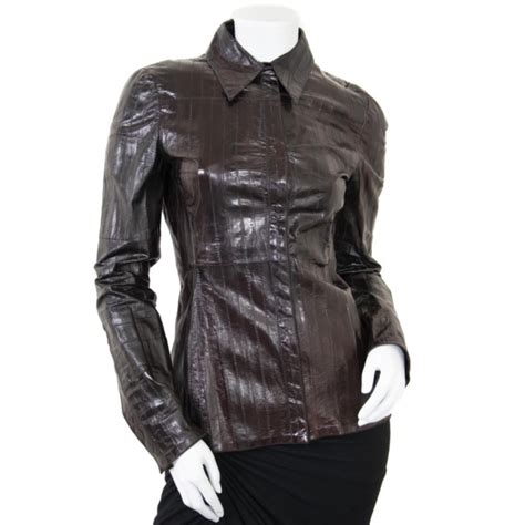 Gucci Brown Eel Leather Shirt Size It40 Labellov Buy And Sell