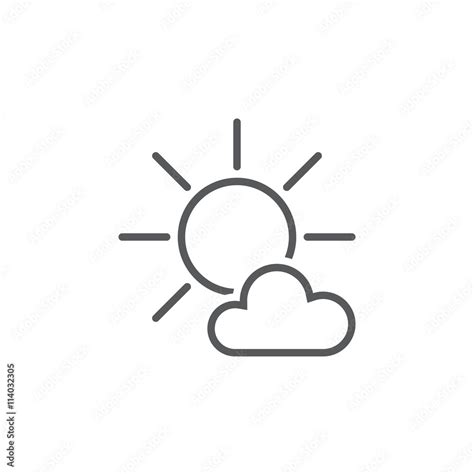 Mostly Sunny weather Icon Stock Vector | Adobe Stock