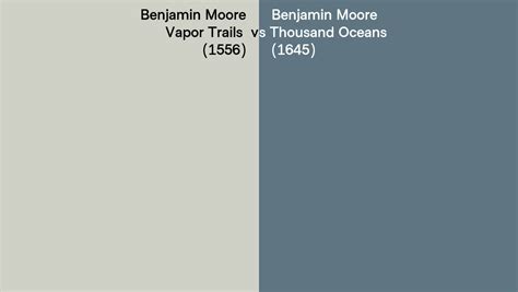 Benjamin Moore Vapor Trails Vs Thousand Oceans Side By Side Comparison