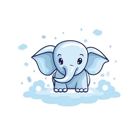 B B L Phant Mignon Sur Fond Blanc Illustration Vectorielle Dans Le