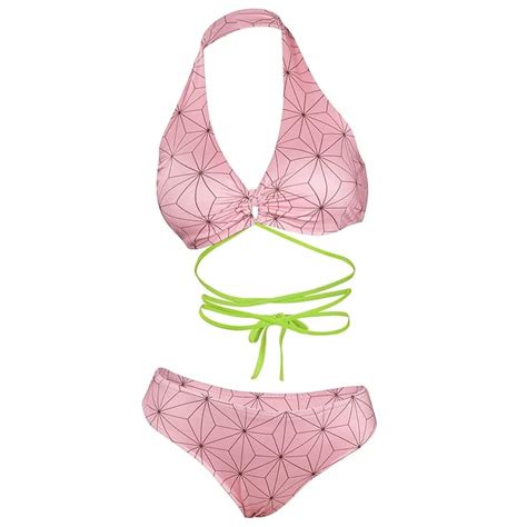Buy Womens Demon Kamado Nezuko Swimsuit Bikini Summer Bathing Suit Kanroji Mitsuri Swimsuits